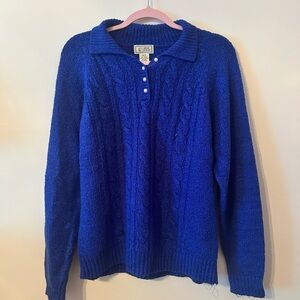 Blue Women's Cable Knit Sweater